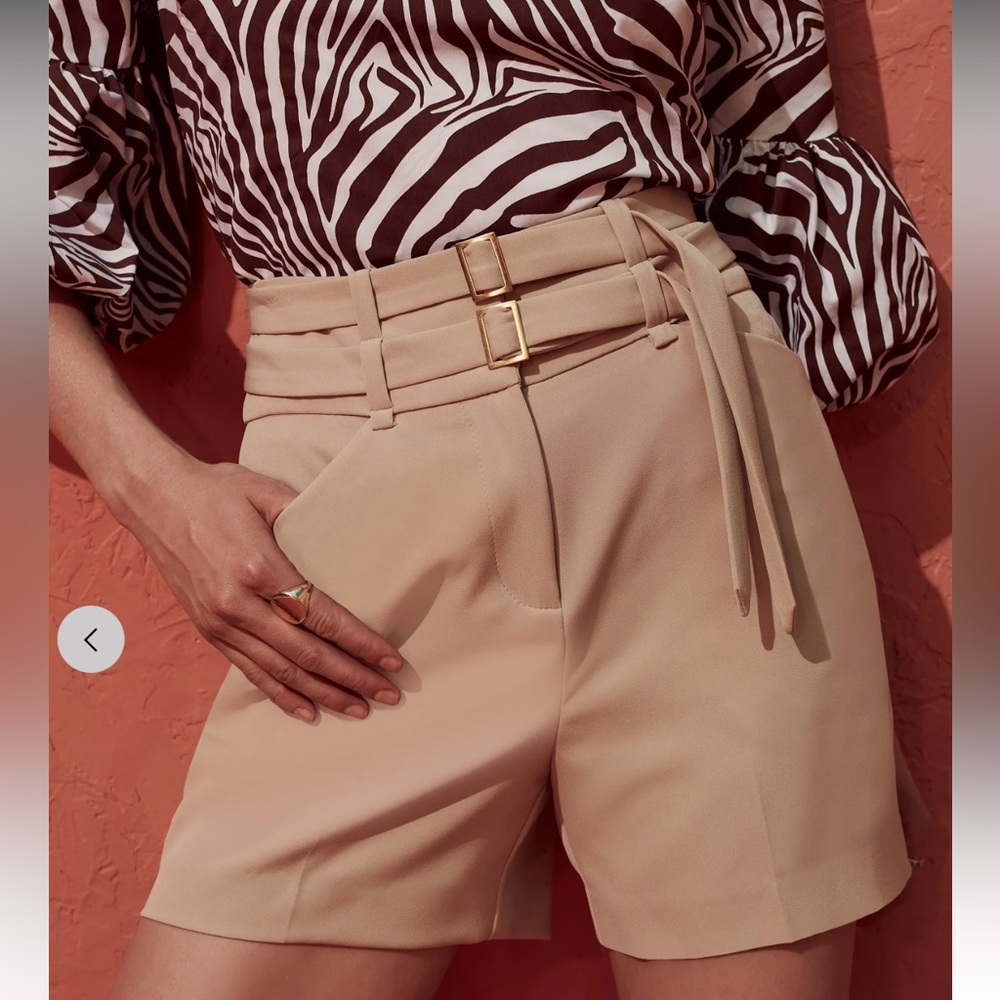 N Y & C Beige Double-Belted Short Size 12